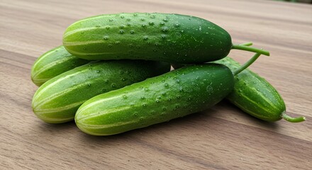 cucumbers on a wooden background