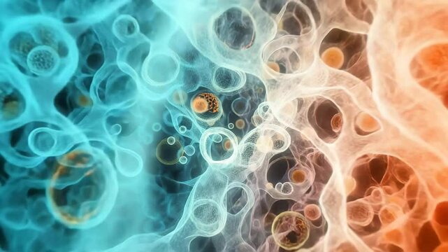 abstract colorful smoke, bone, biology