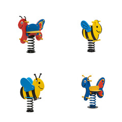 Colorful spring playground toys shaped like insects for children  