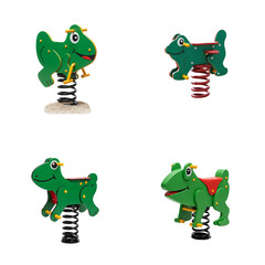 Playground spring riders in frog design for children's play area  