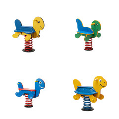 Colorful spring rocking toys for children in playful designs  