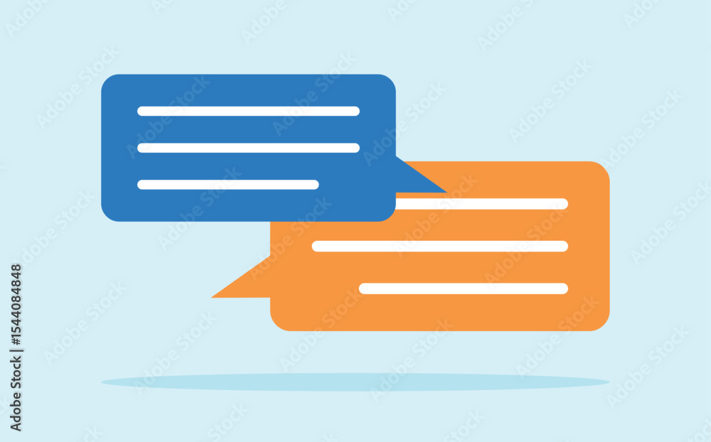 Poster conversation and message bubbles. vector graphics in flat design style. conversation icon.