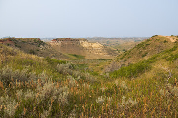 The Badlands rock formations at Theodore Roosevelt National Park, North Dakota