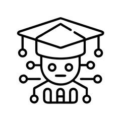 Ai and machine learning education and graduation concept with artificial intelligence degree icon