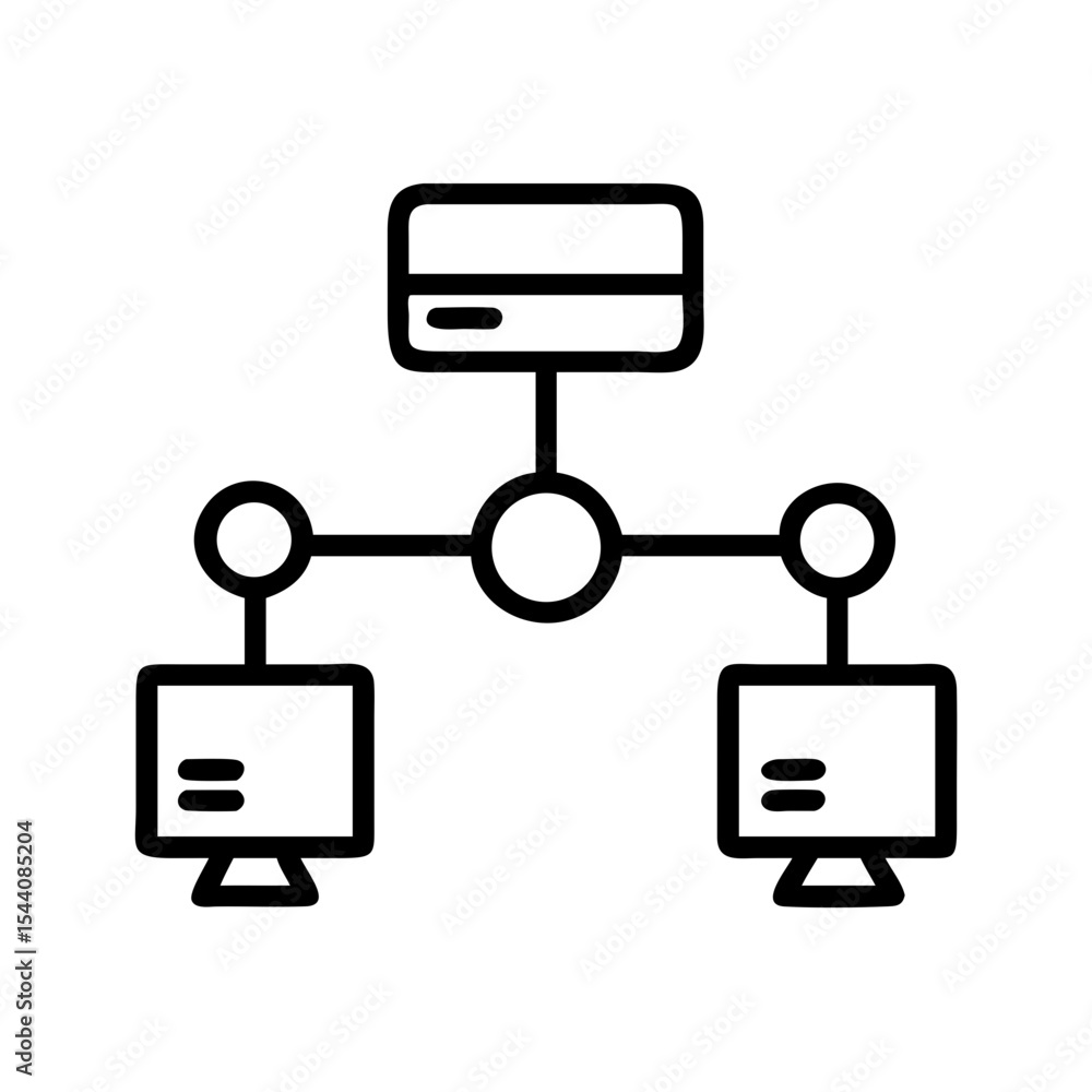Poster Network diagram icon for computer server connection and database system architecture illustration design