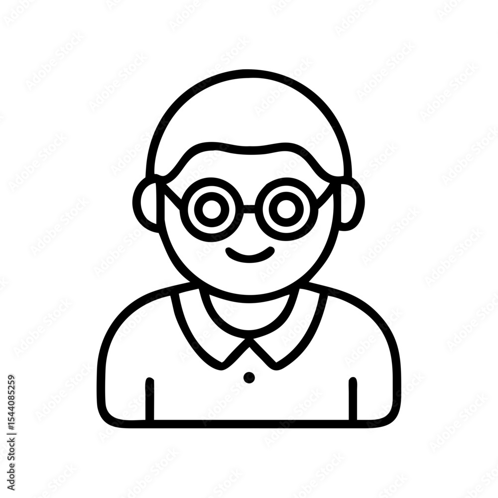 Poster illustration of a person with glasses avatar vector design for user interface and profile picture ic