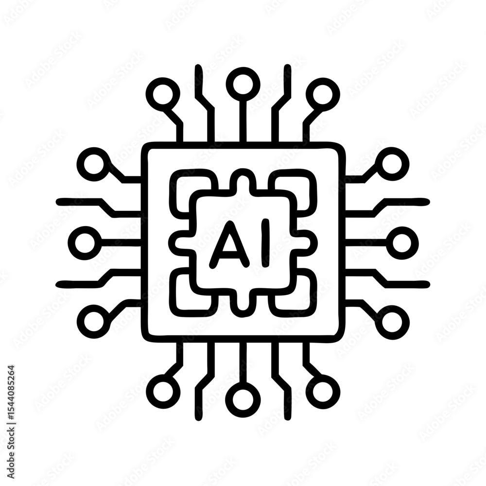 Poster ai technology chip innovation artificial intelligence machine learning neural network concept design