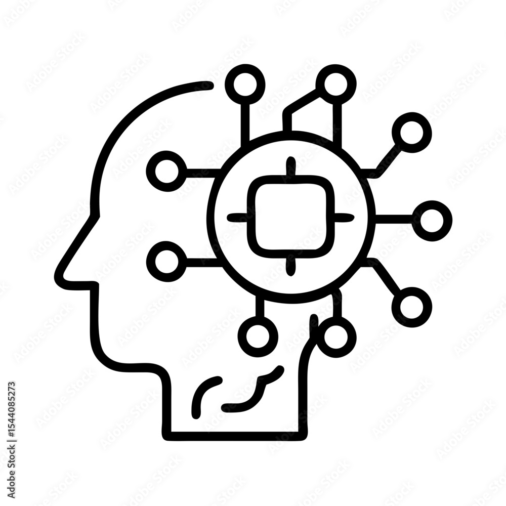 Poster artificial intelligence brain concept for deep learning and neural network technology and innovation