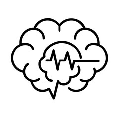 Brain health and mental wellness concept with eeg signal for cognitive function analysis icon