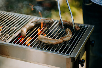 barbecue sausages that are grilled