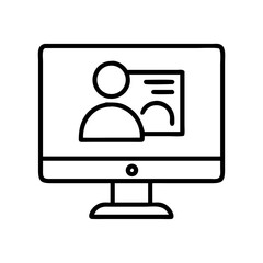 Online meeting icon vector, virtual conference, online webinar, video call, remote work, user profile