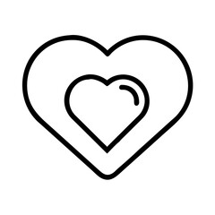Heart outline icon vector, love symbol, valentine's day, romance, relationship, wedding, hearts line art