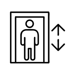 Elevator lift icon vector illustration, accessibility symbol for disabled, transportation service sign design