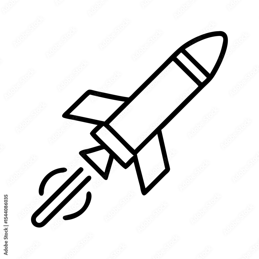 Aufkleber outline rocket ship vector illustration for space exploration and startup business concepts design e