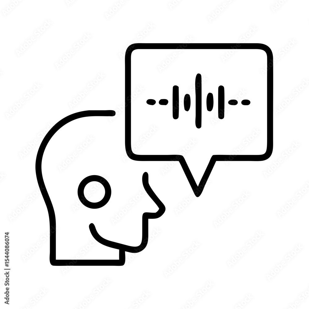 Poster audio wave speech recognition icon for voice message and sound frequency technology concept design v