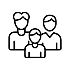 Family group icon vector illustration showing parents and child for family tree and genealogy design