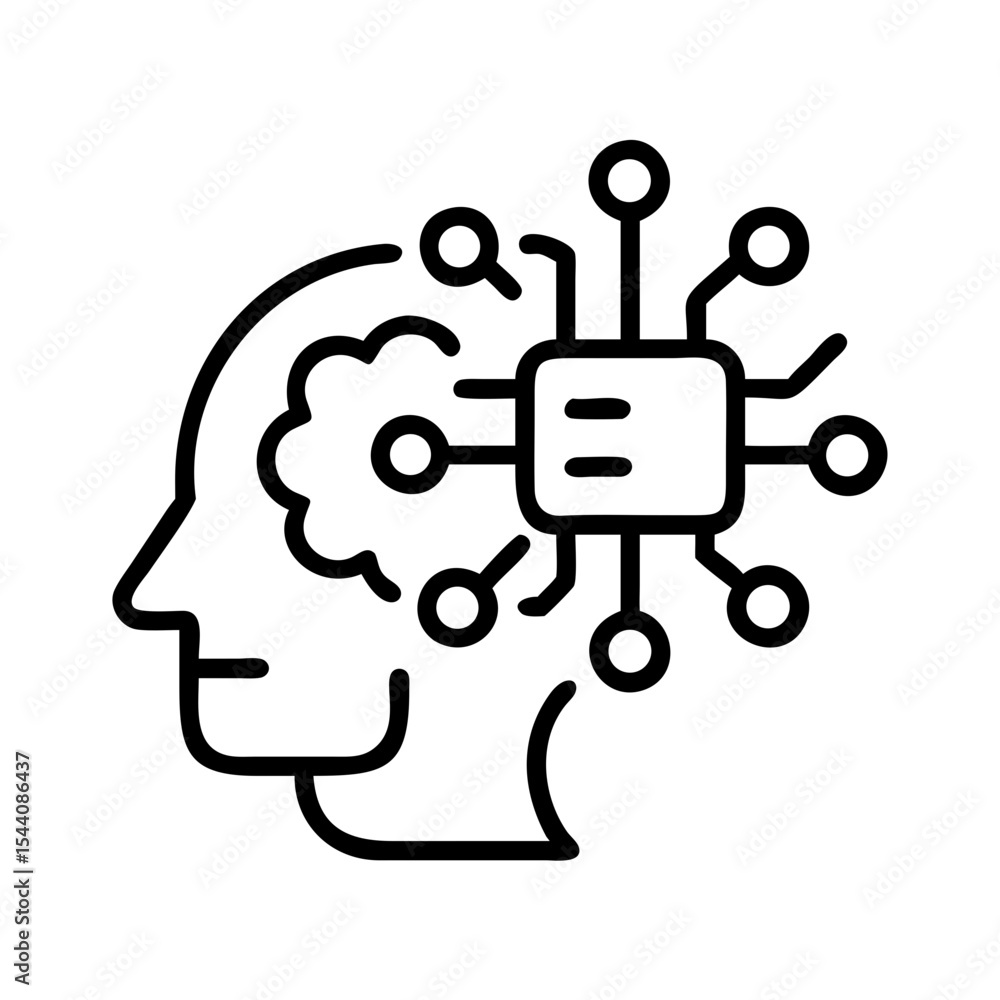 Poster artificial intelligence ai brain chip technology innovation machine learning concept vector design