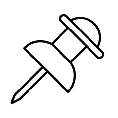 Find vector push pin icon illustration for notice board and office stationery graphic design element use now