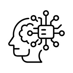 Artificial intelligence ai brain chip technology innovation machine learning concept vector design