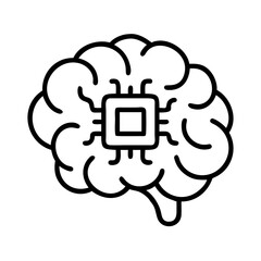 Artificial intelligence brain with microchip vector illustration for ai technology concept design