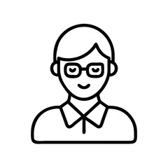 Illustration of a man with glasses vector art for avatar profile picture and user interface design use