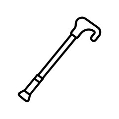 Find walking cane support aid for seniors, mobility assistance stick, orthopedic cane equipment outline