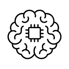 Artificial intelligence ai brain with chip technology concept for machine learning and neural network