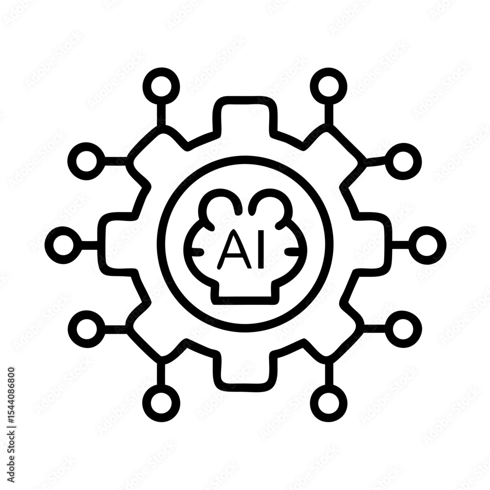 Poster ai technology icon vector illustration for artificial intelligence machine learning concept design