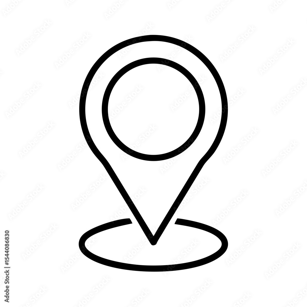 Aufkleber location pin icon vector, map marker pointer symbol, gps navigation sign and destination point graph