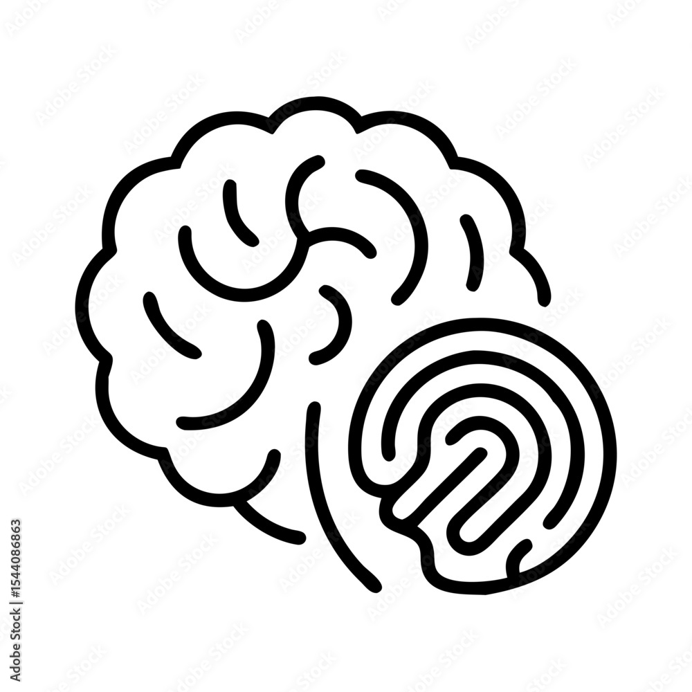 Poster brain fingerprint scan technology for ai security and biometric identification system concept design