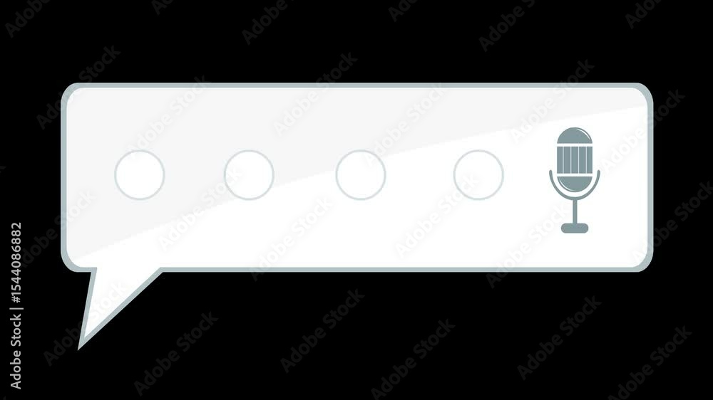 Poster video animation icon recording chat voice message concept, on a transparent background with alpha ch