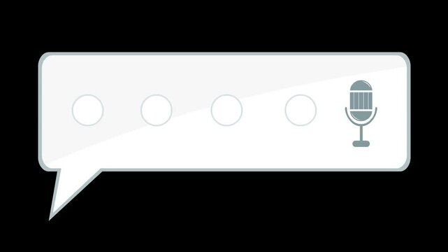 video animation icon recording chat voice message concept, on a transparent background with alpha channel at zero
