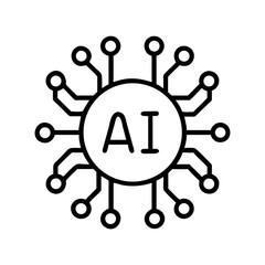 Ai artificial intelligence machine learning neural network deep learning technology icon vector design