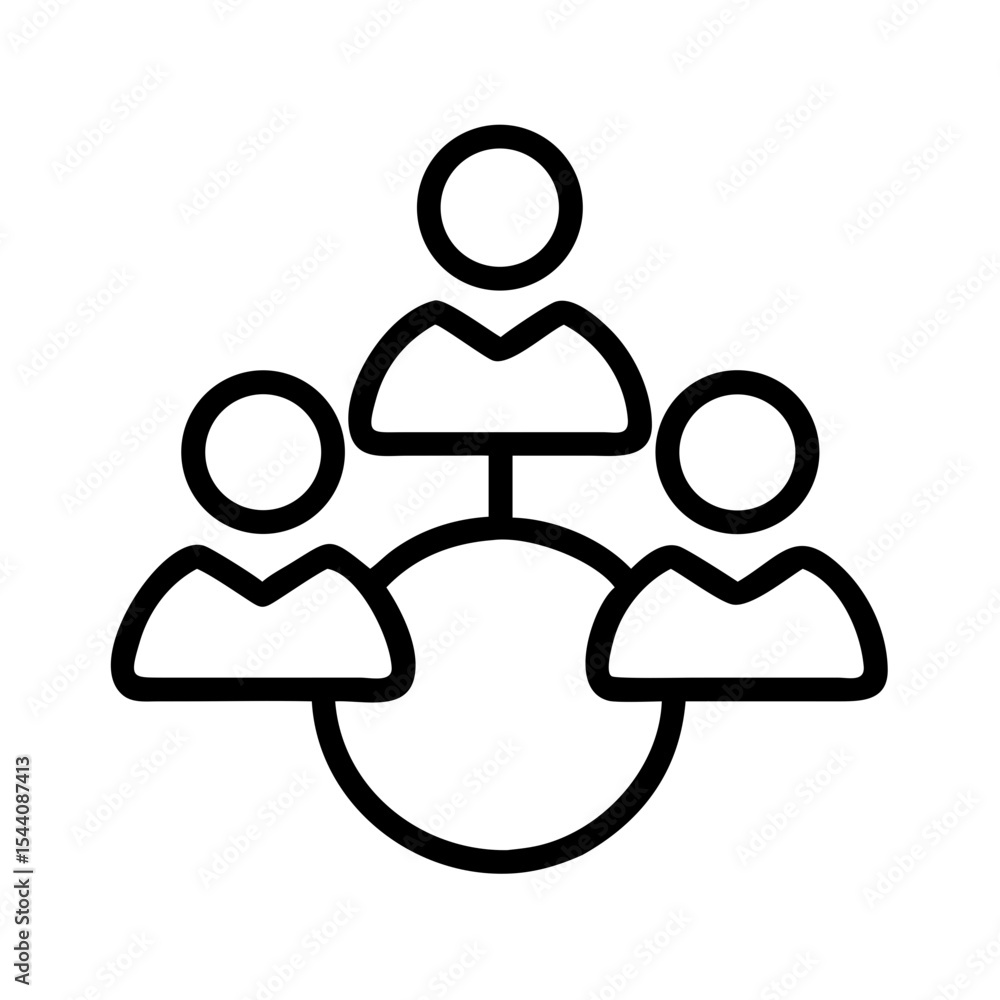Poster teamwork collaboration icon vector for organization structure and social network connection concept 