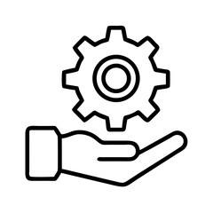 Hand holding gear icon vector illustration for settings configuration and maintenance concept design 95
