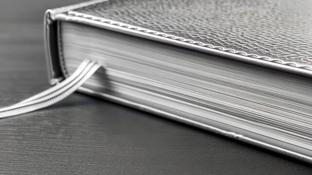 Bound Journal Detail: An intimate close-up showcases the textures and details of a bound journal, inviting viewers to appreciate the simplicity and craftsmanship of this classic writing tool.