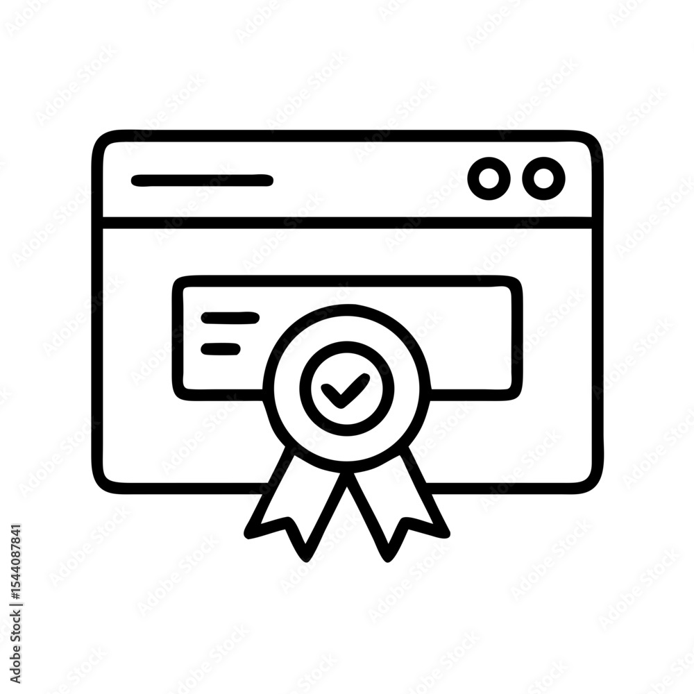 Poster website security certificate icon vector illustration for secure website and data protection online 