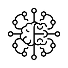 Artificial intelligence brain connected technology neural network ai machine learning concept icon