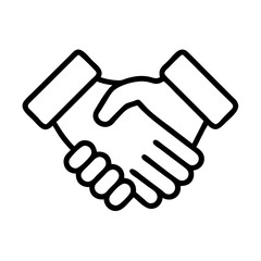 Handshake icon vector illustration symbolizing agreement partnership deal and collaboration outline design