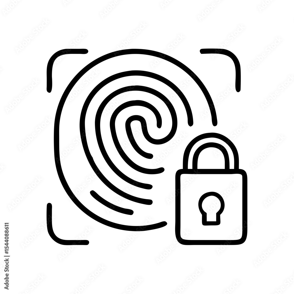 Poster fingerprint security scan authentication access control biometric identity protection lock system