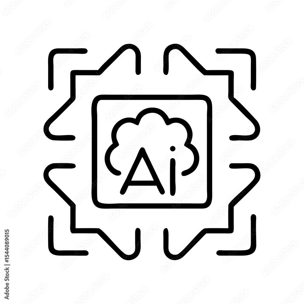 Poster ai artificial intelligence cloud computing machine learning neural network technology icon vector gr