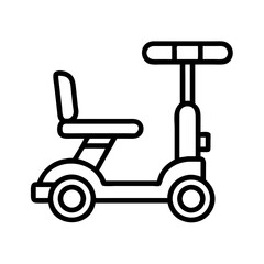 Explore mobility scooter outline icon: electric wheelchair scooter for seniors and disabled adults