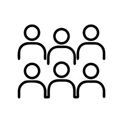Illustration of a group of people icon for team members, community, or social gathering concept design