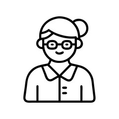 Illustration of a woman with glasses and bun hairstyle icon vector design template graphic art