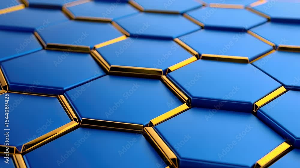 Poster hexagonal harmony: captivating close-up of a modern design with interlocking geometric shapes. featu