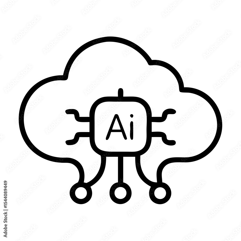 Poster ai cloud computing technology vector illustration for artificial intelligence and machine learning u