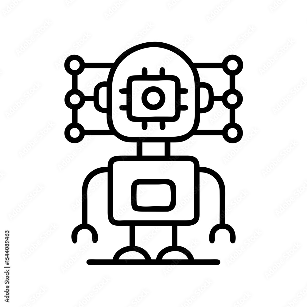Poster robot ai technology automation machine learning artificial intelligence futuristic cyborg design ico