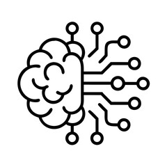 Artificial intelligence brain technology concept for neural network and machine learning vector icon