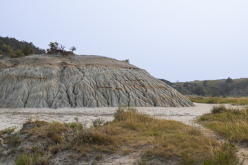 The Badlands rock formations at Theodore Roosevelt National Park, North Dakota
