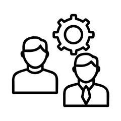 Teamwork collaboration management strategy business solution process development and engineering icon vector
